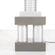 Floor lamp model "Chicago Tribune" in grey and silver enamelled metal, with