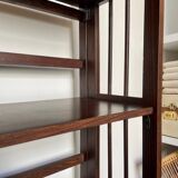 Dark wood folding bookcase 4 shelves