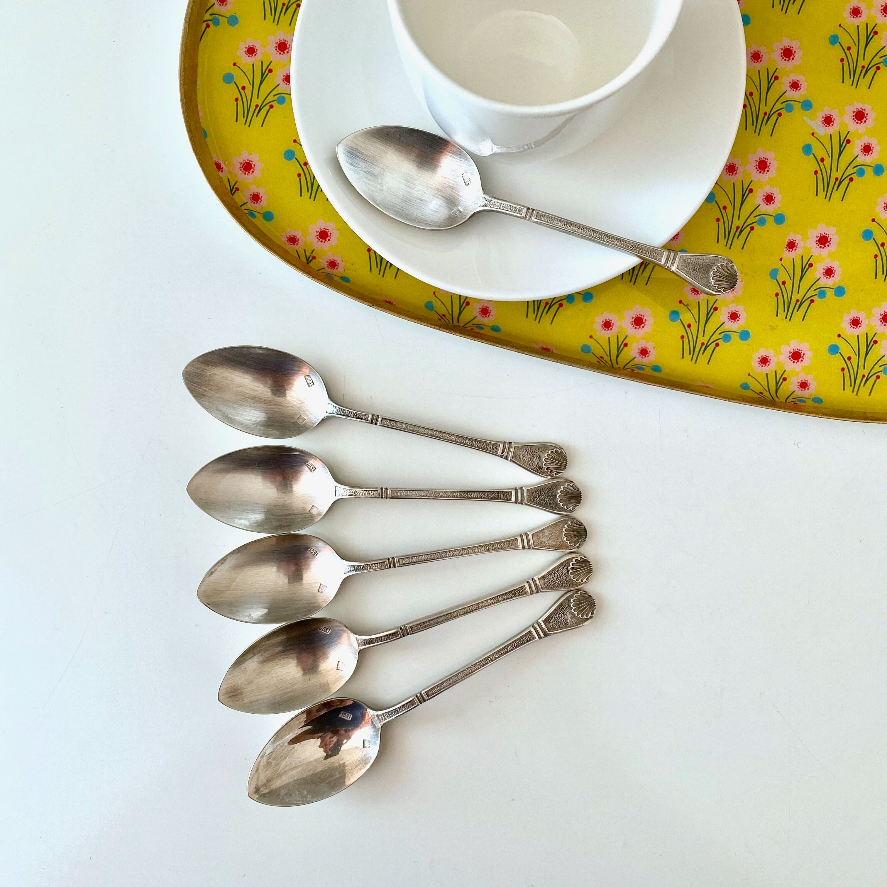 6 Mocha spoons France, small spoons, espresso spoons