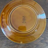 Vintage set of 6 Luneville honey brown plates