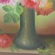 Large painting of a bouquet of flowers 91.5 x 60.5