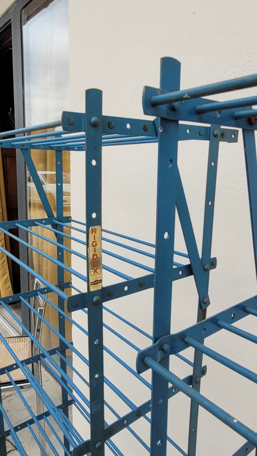 Set of 3 Rigidex iron storage locker shelves 1950s