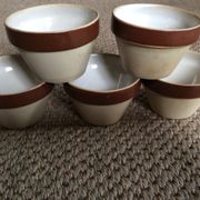 Series of 5 sandstone ramekins