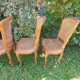 Set of three regency cane chairs