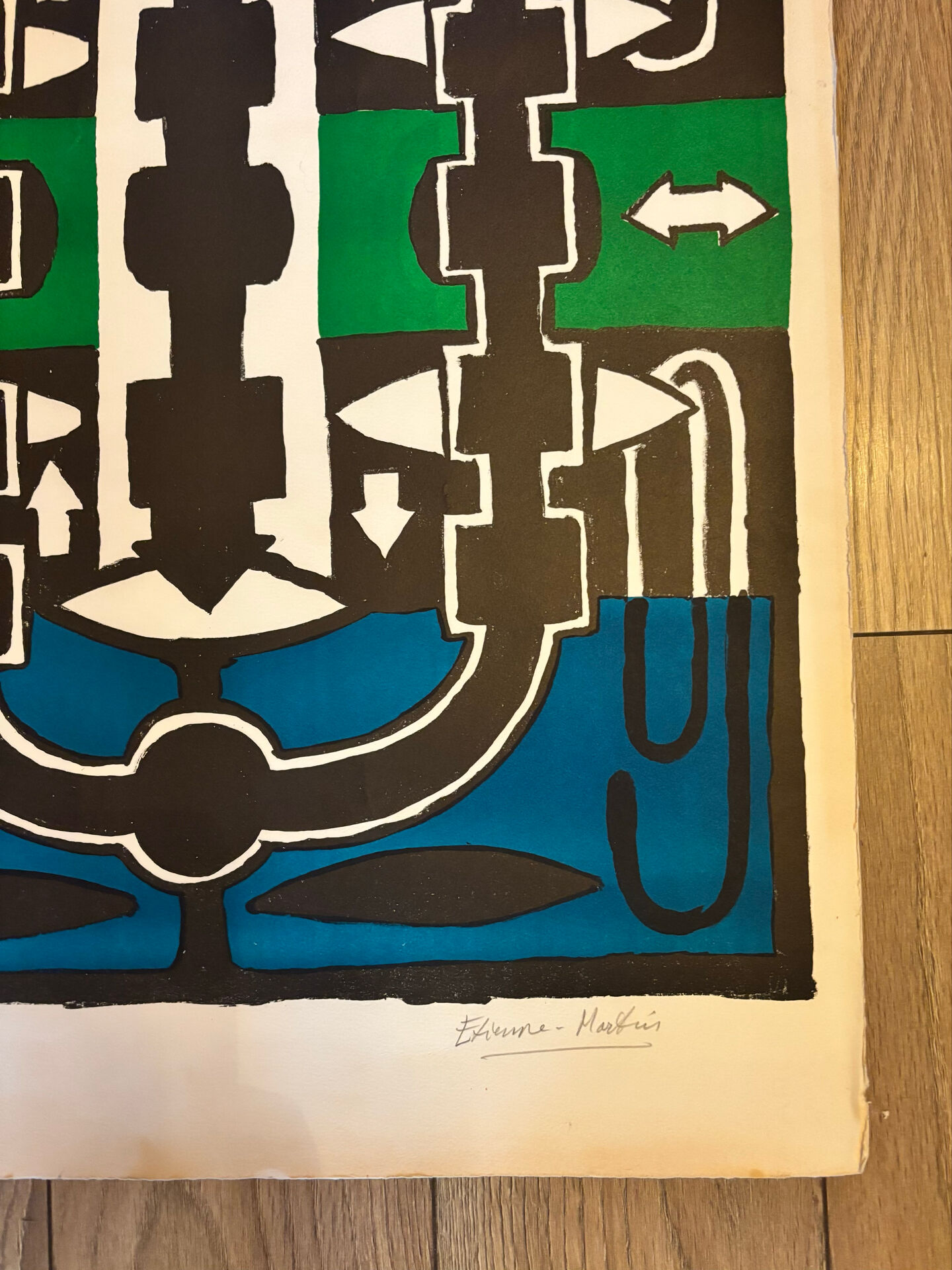 Original lithograph etienne-martin "dwellings" signed numbered 22/1