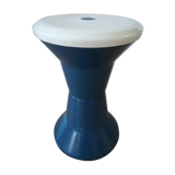Stool style tam tam 80s plastic blue and white