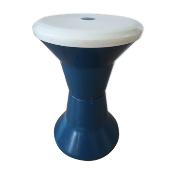 Stool style tam tam 80s plastic blue and white