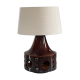 Lamp in ceramic double lighting and fabric