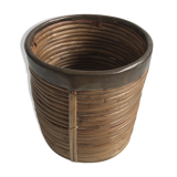 Rattan and brass planter