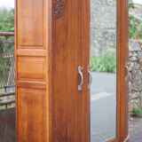 Art deco cabinet, wardrobe and shelves, carved wood cabinet, storage cabinet