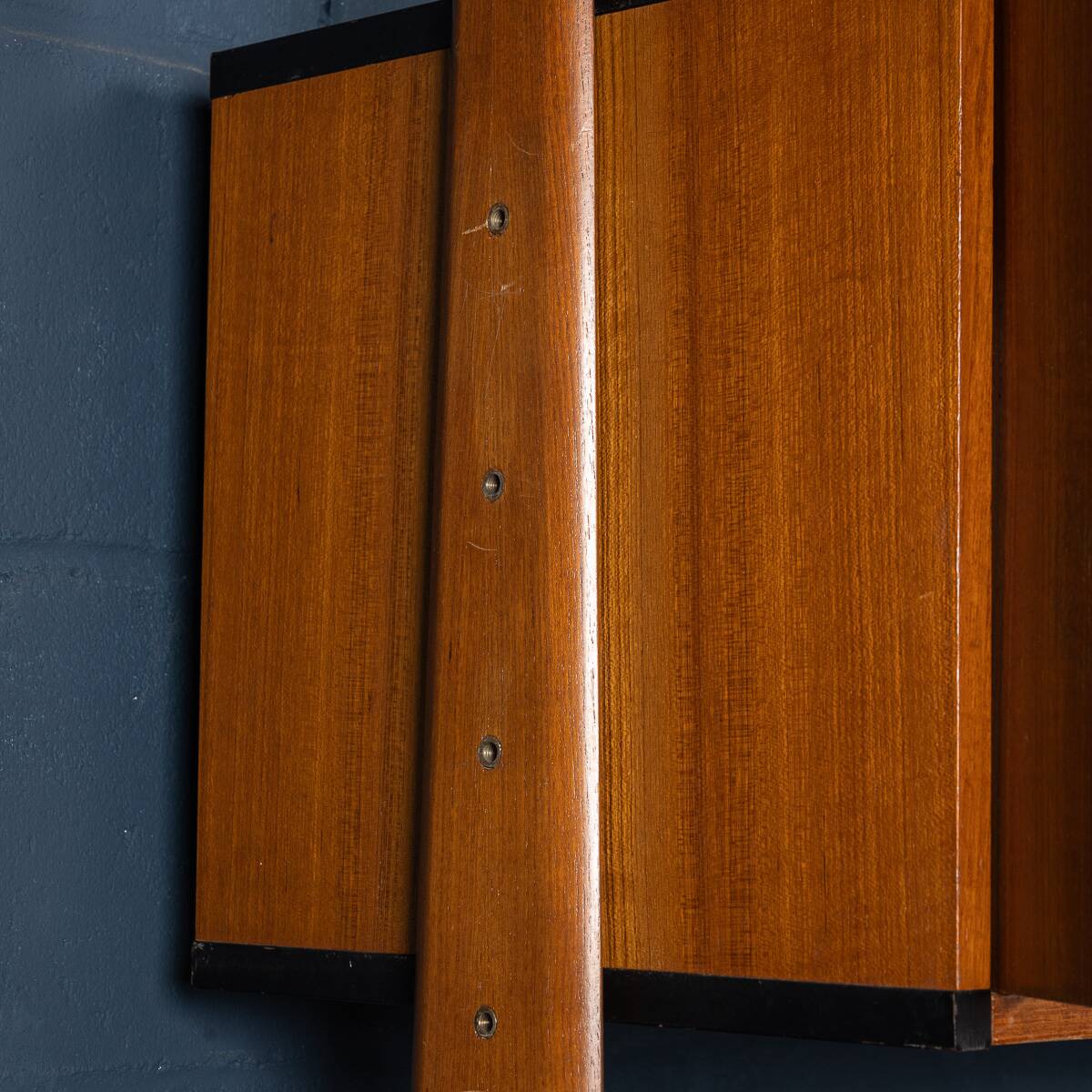 Vintage 20thc italian modular teak wall cabinet c.1960