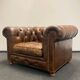 Handcrafted Brown leather Chesterfield Club Armchair