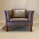 Fauteuil cuir marron scandinave 1960