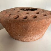 Terracotta farm vase pique flower XXL Folk Art 19th