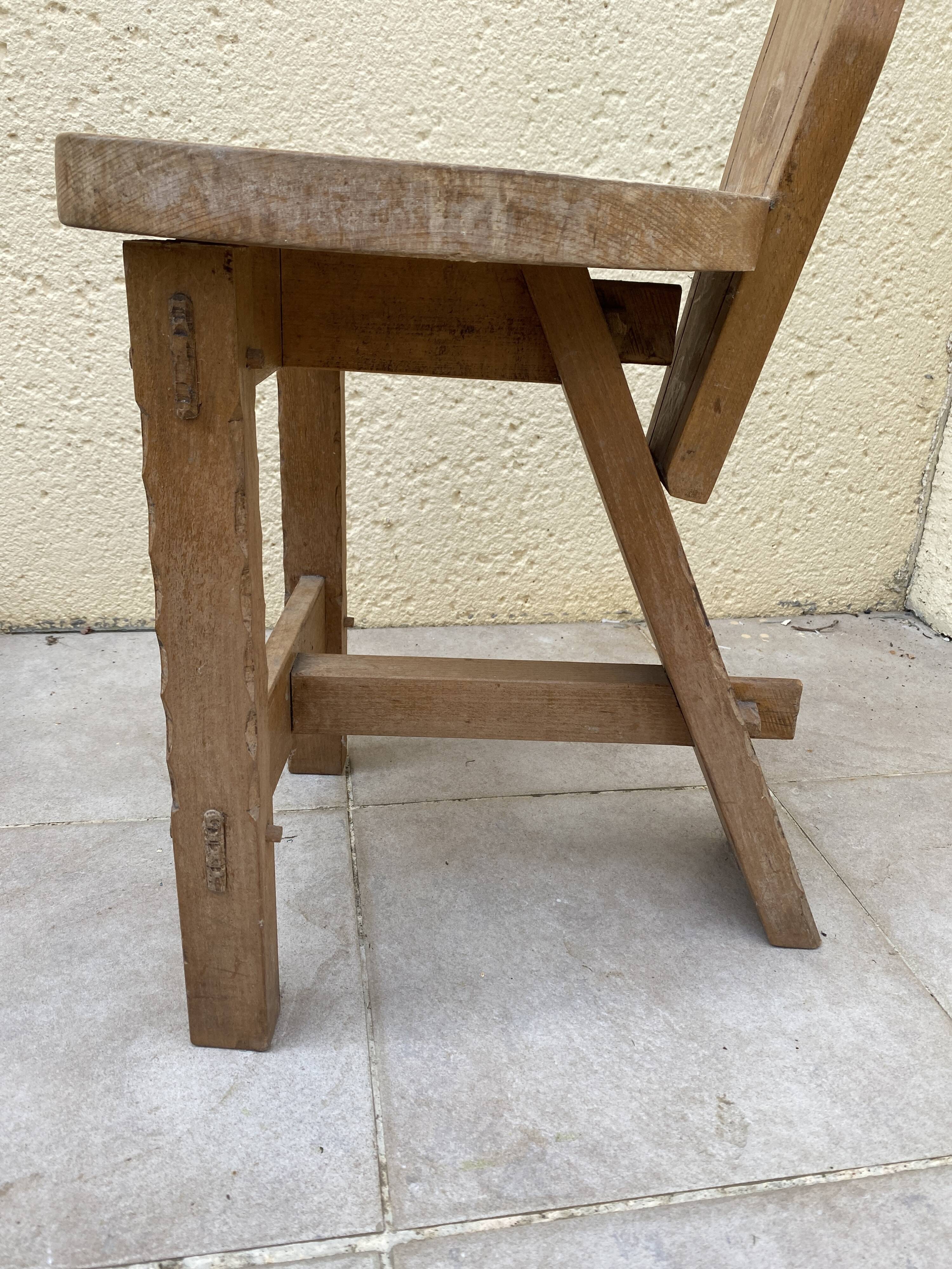 Wooden tripod chair from the 60s