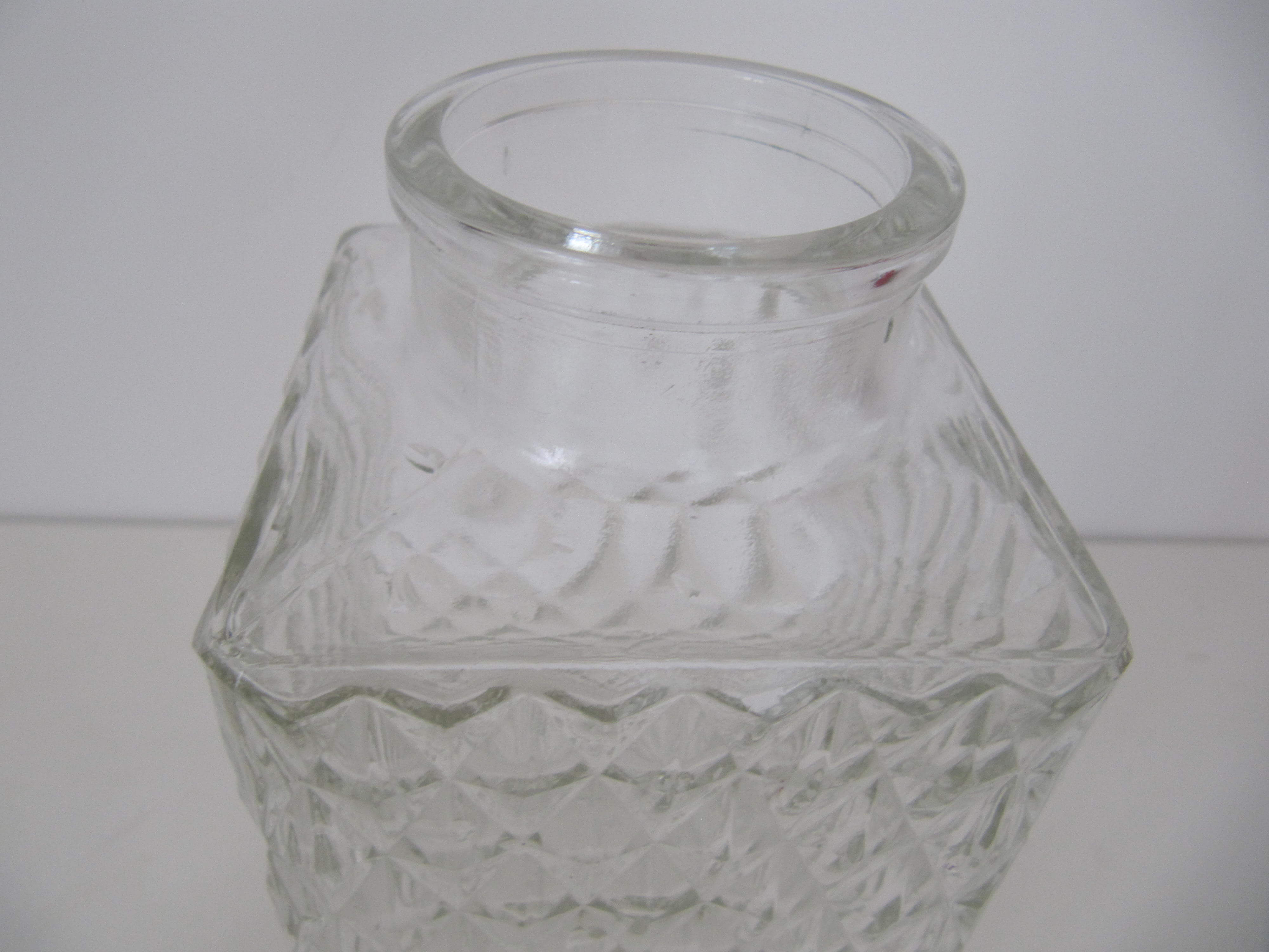 White glass vintage whiskey decanter