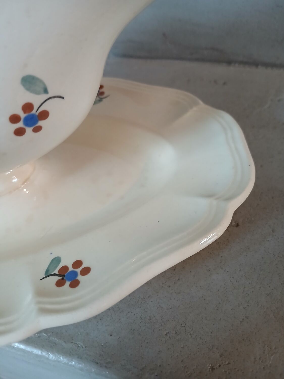 Antique sauce boat from Digoin and Sarreguemines