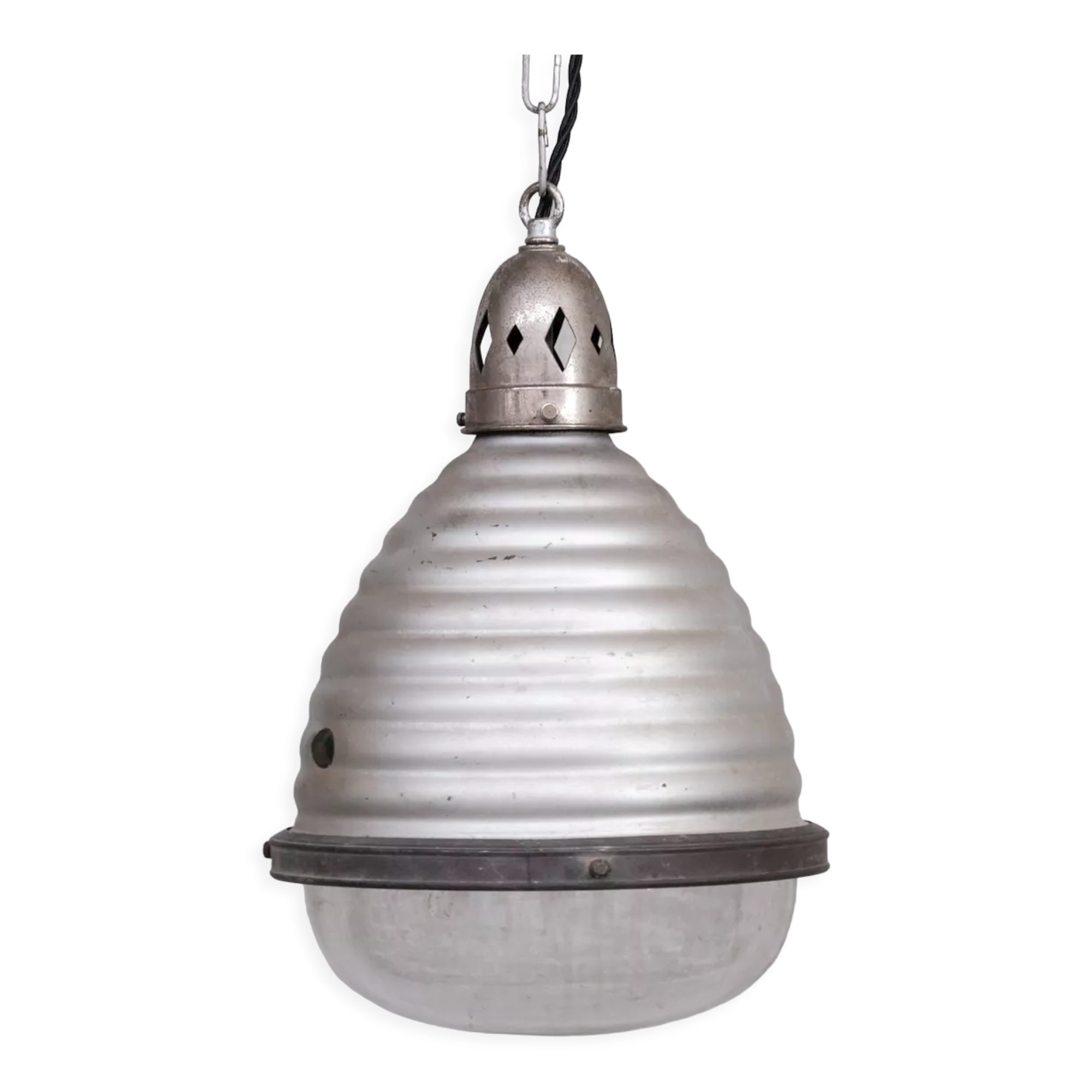 Antique mercury glass two tone pendant light