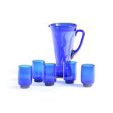 Vintage set of 5 glasses and a pitcher, Czechoslovakia 1960s