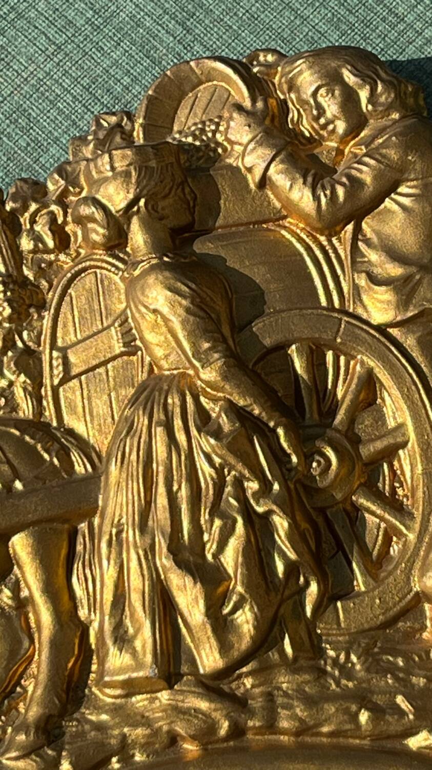 Miroir métal doré  27x 47 vintage