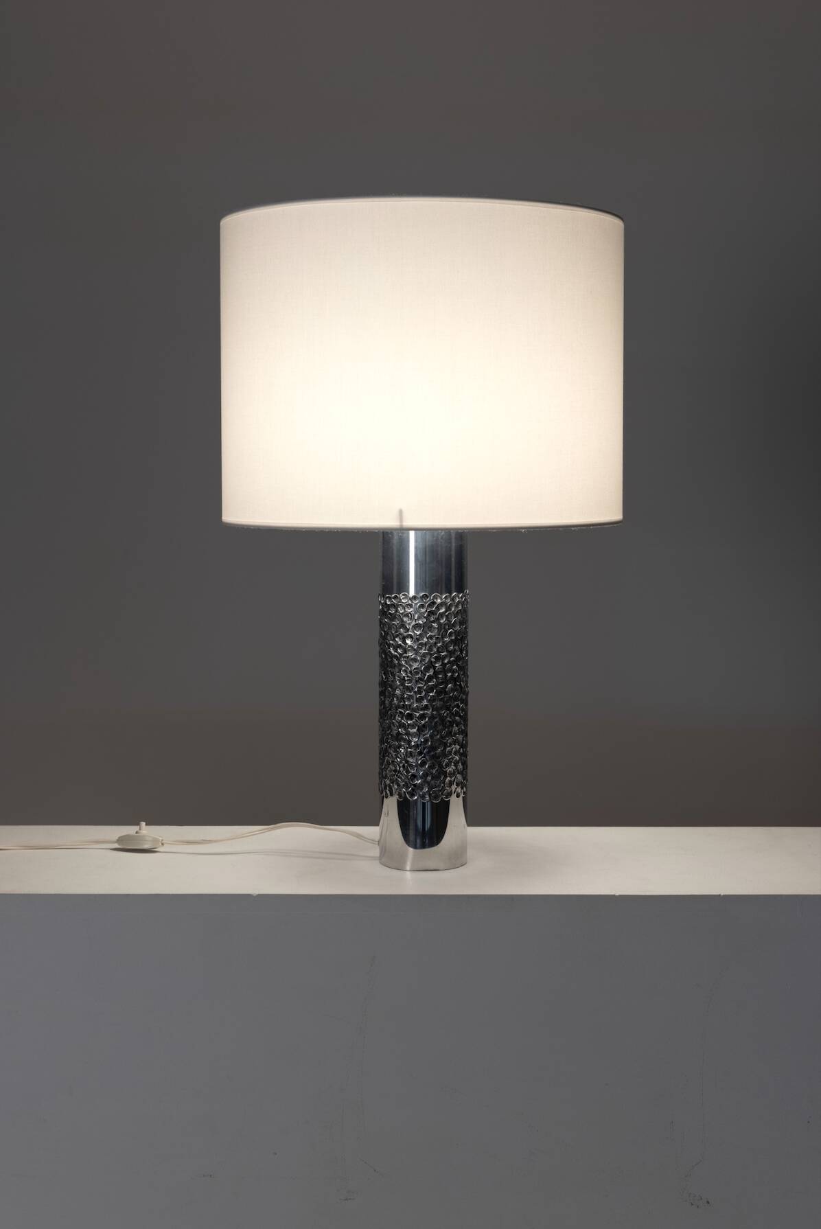 Brutalist aluminum lamp, 1970s