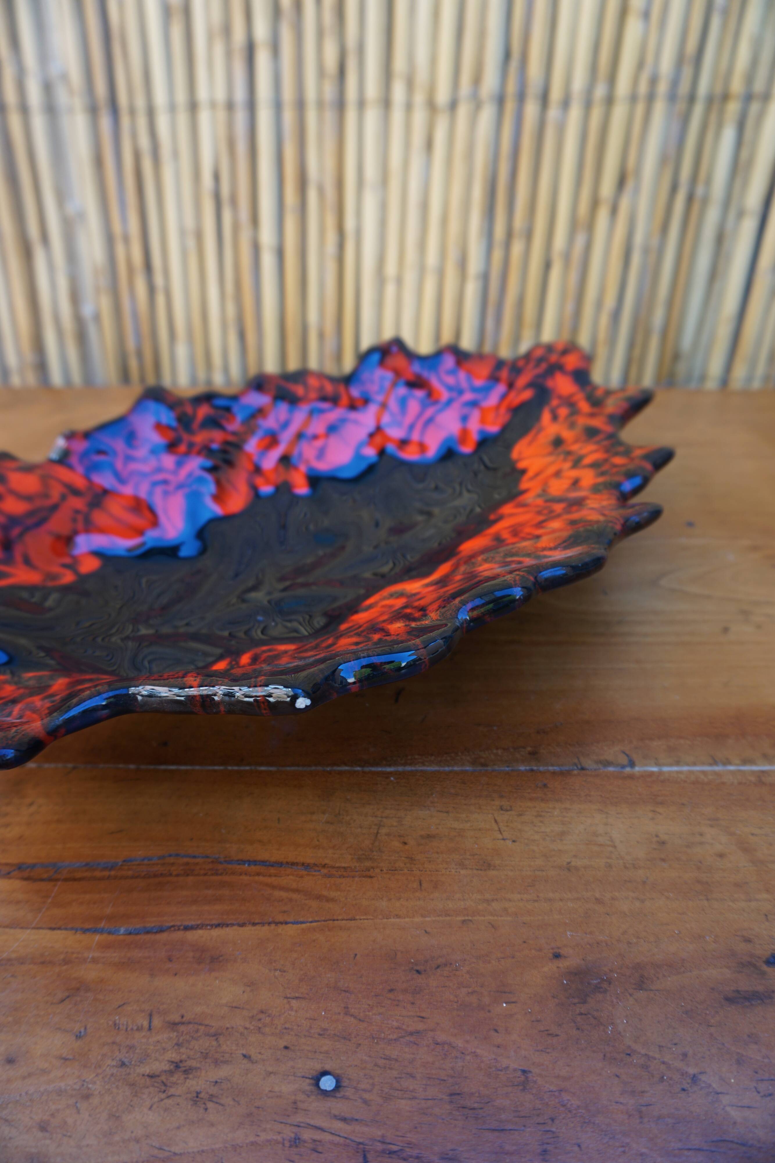 Vintage red Vallauris dish