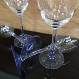4 verres à vin blanc Luminarc à pied bleu Azur France