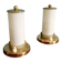 Pair of Mid-Century bedside lamps in brass and cream opaline, 1950.
