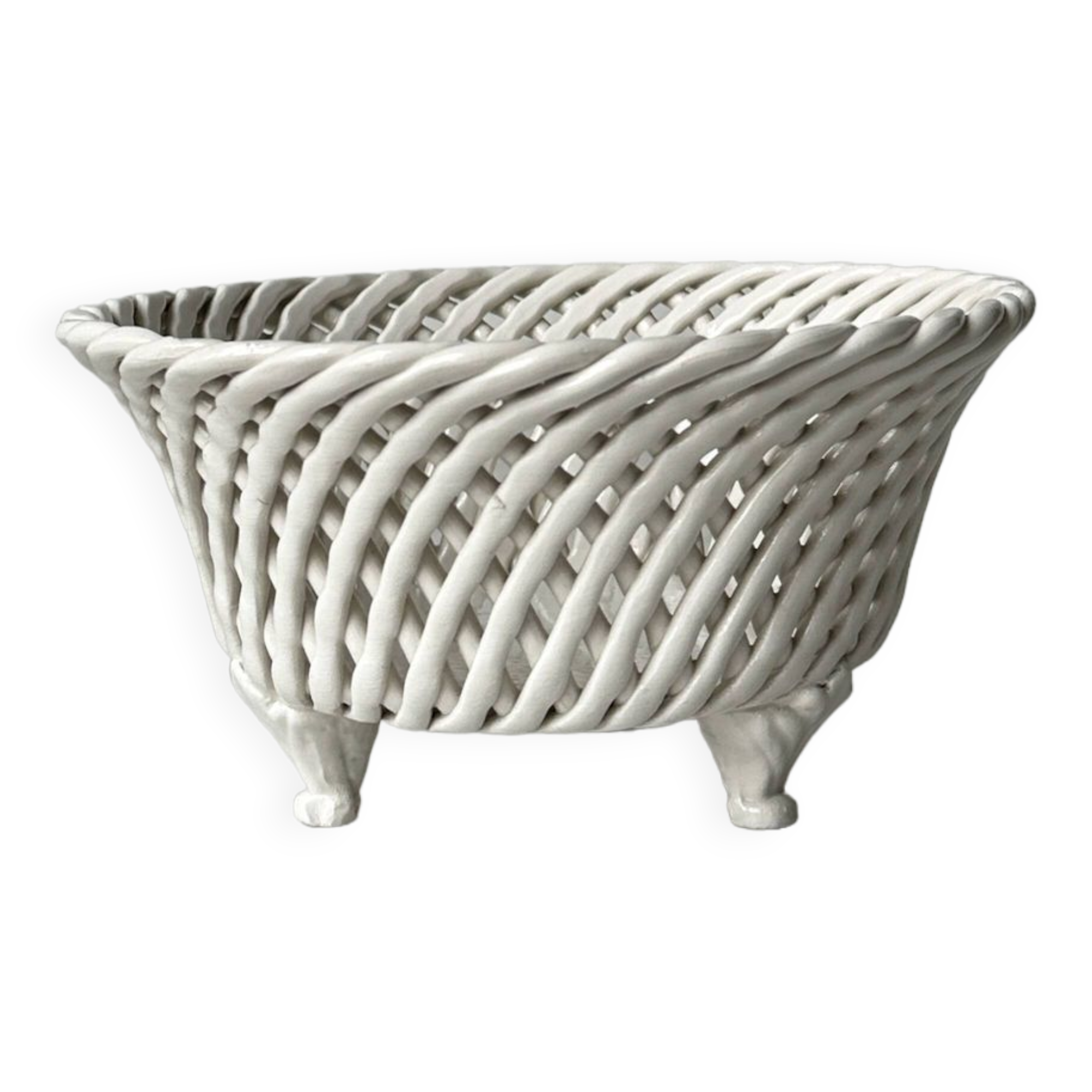 Bowl - braided salad bowl in French ceramic