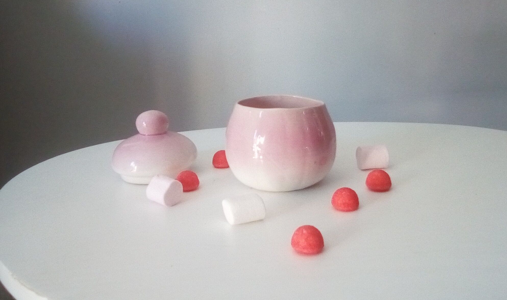 Vintage mushroom candy in porcelain