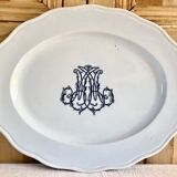 Ancien grand plat ovale Brown Westhead Moore & co monogramme XIX