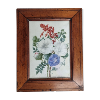 Frame of the early 19th century, bouquet of wild flowers, signed, pupil of Pierre-Joseph Redouté