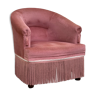 Pink velvet toad armchair 1970