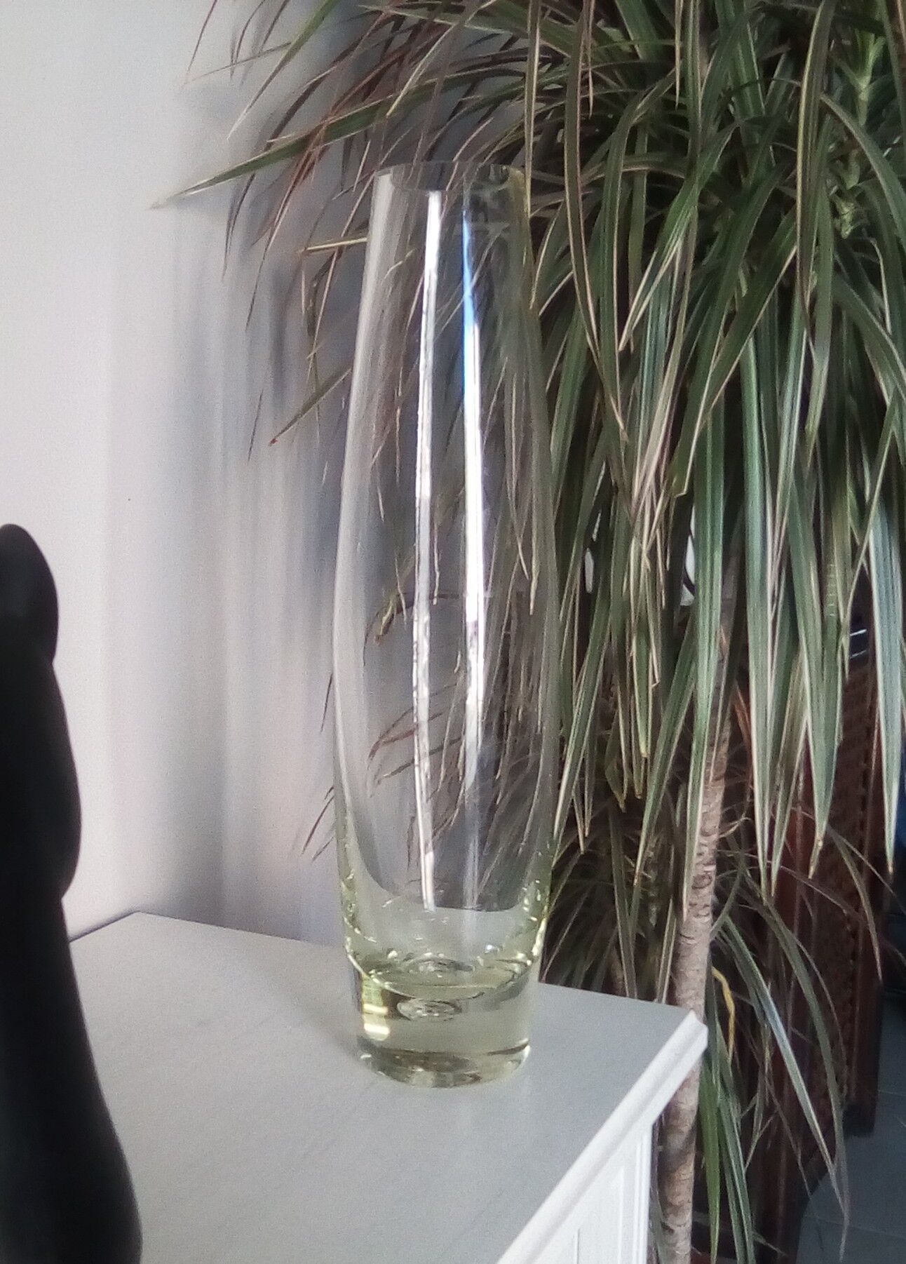 Old vase in thick blown glass 50/60s