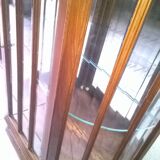 Half moon, oak, bevelled glasses