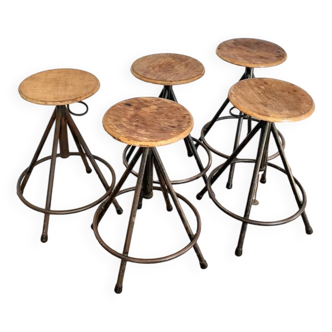 5 Industrial stools from the 40s