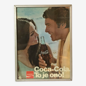 Publicité lumineuse vintage coca-cola années 80, Tchécoslovaquie
