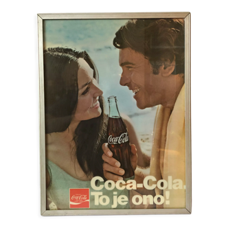 Vintage lluminated advertisement coca-cola 80s, Czechoslovakia
