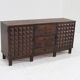 Brutalist Spanish carved sideboard credenza
