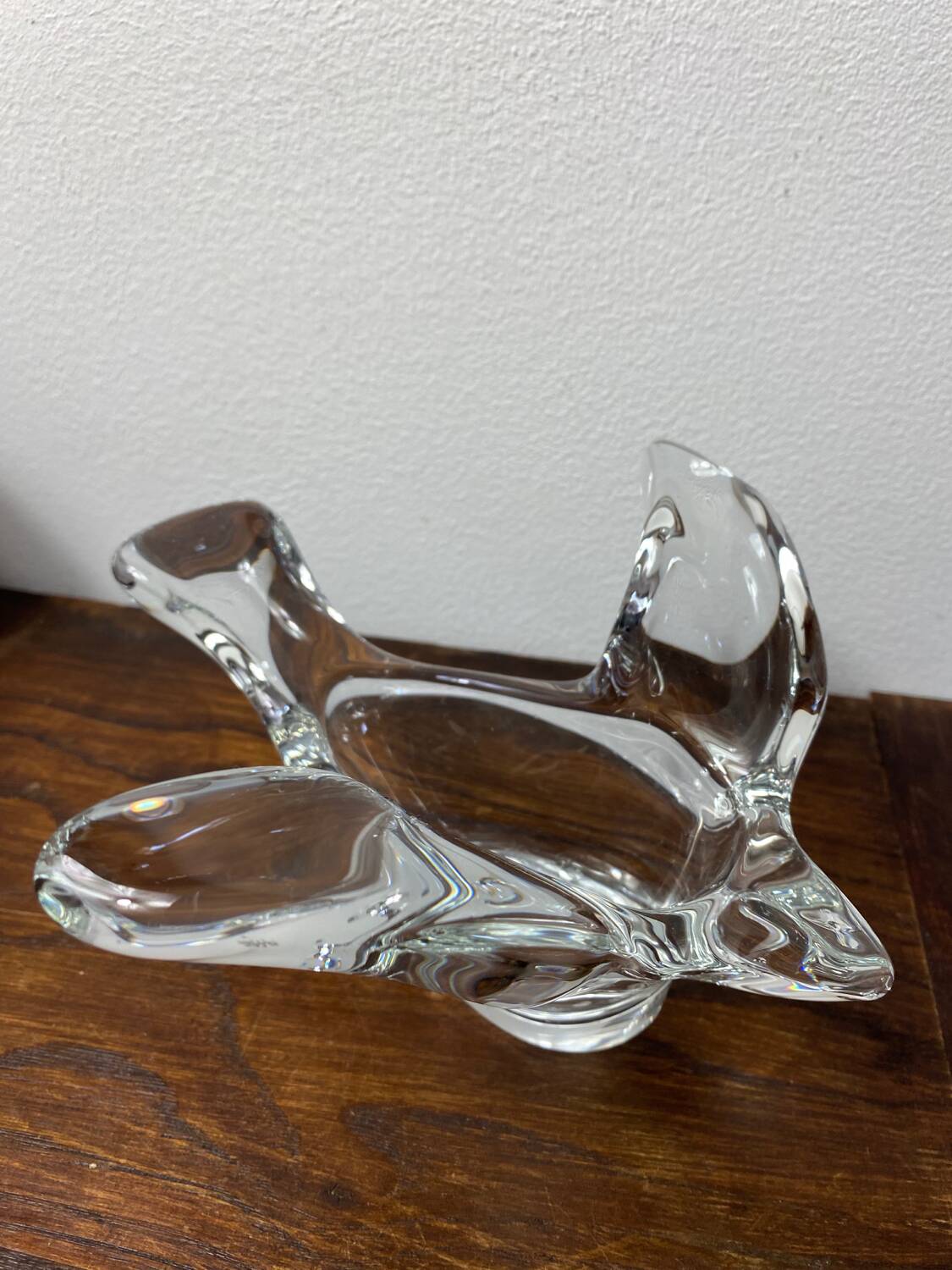 Vide poche hirondelle en cristal