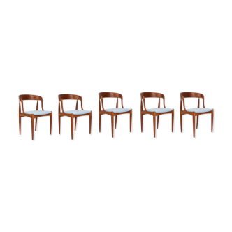 Set of 5 Johannes Andersen Teak Chairs by Uldum Møbler, 1960s