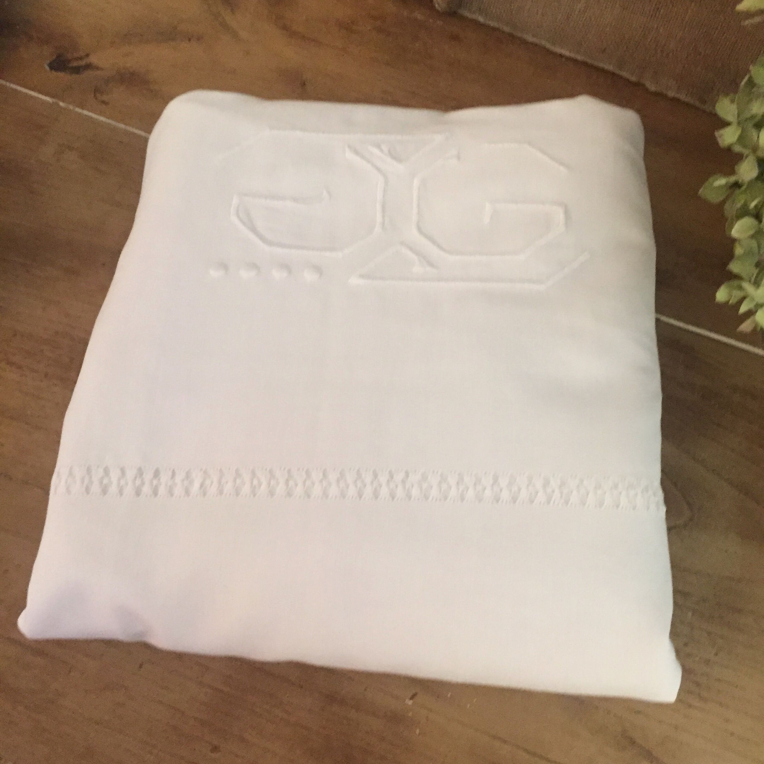 Antique embroidered sheet