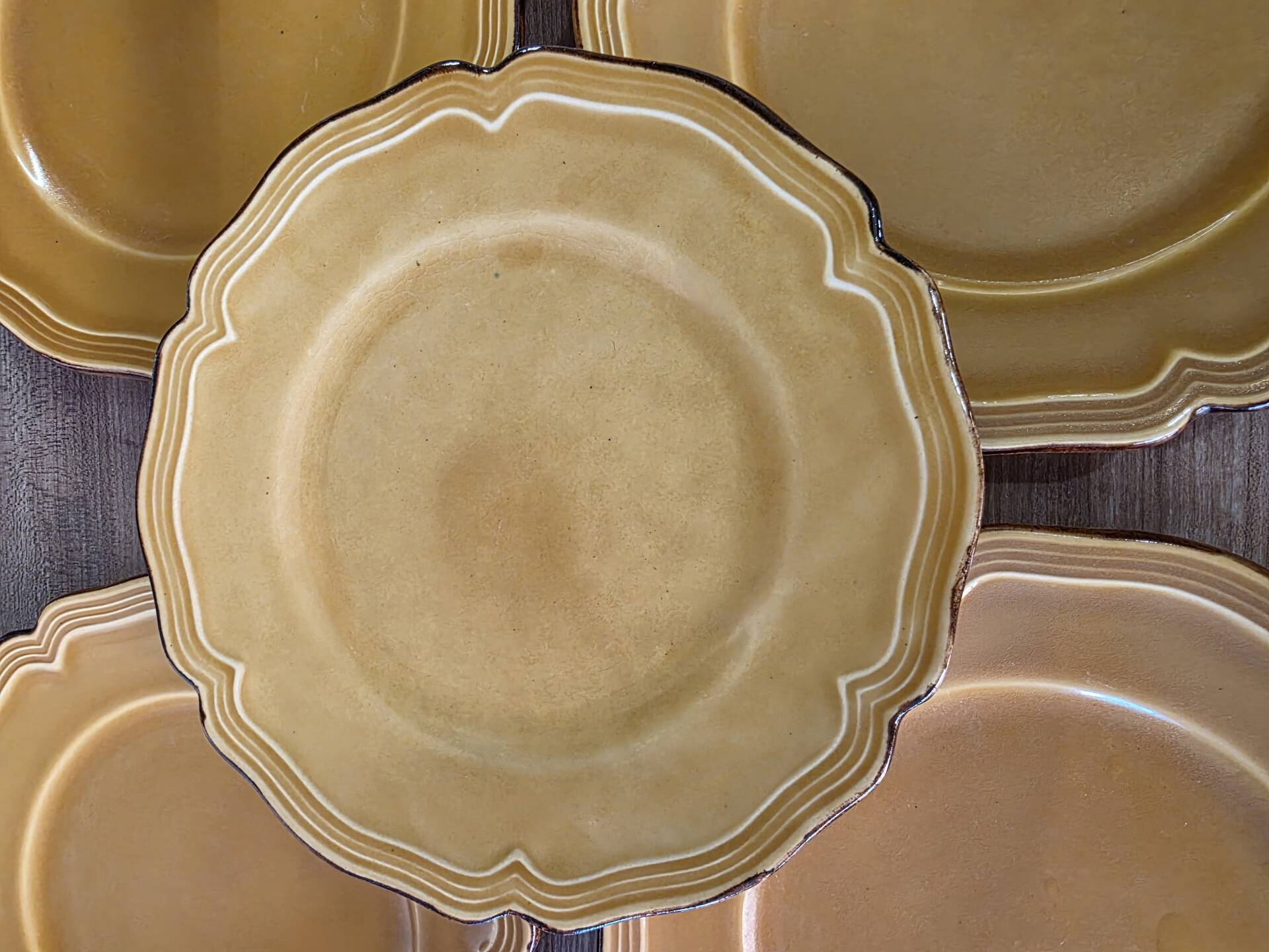 5 Dieulefit Milon plates in glazed earthenware