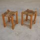 Vintage Berber wooden and straw set
