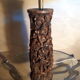 Large exotic wooden lamp finely carved Thai dancer