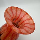 Orange and brown speckled glass vase, Clichy style