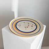 Cream Ceramic Wall Plate from Italy 1980s Studio Ceramics – Hand-Painted, Mid-Century Folk Art