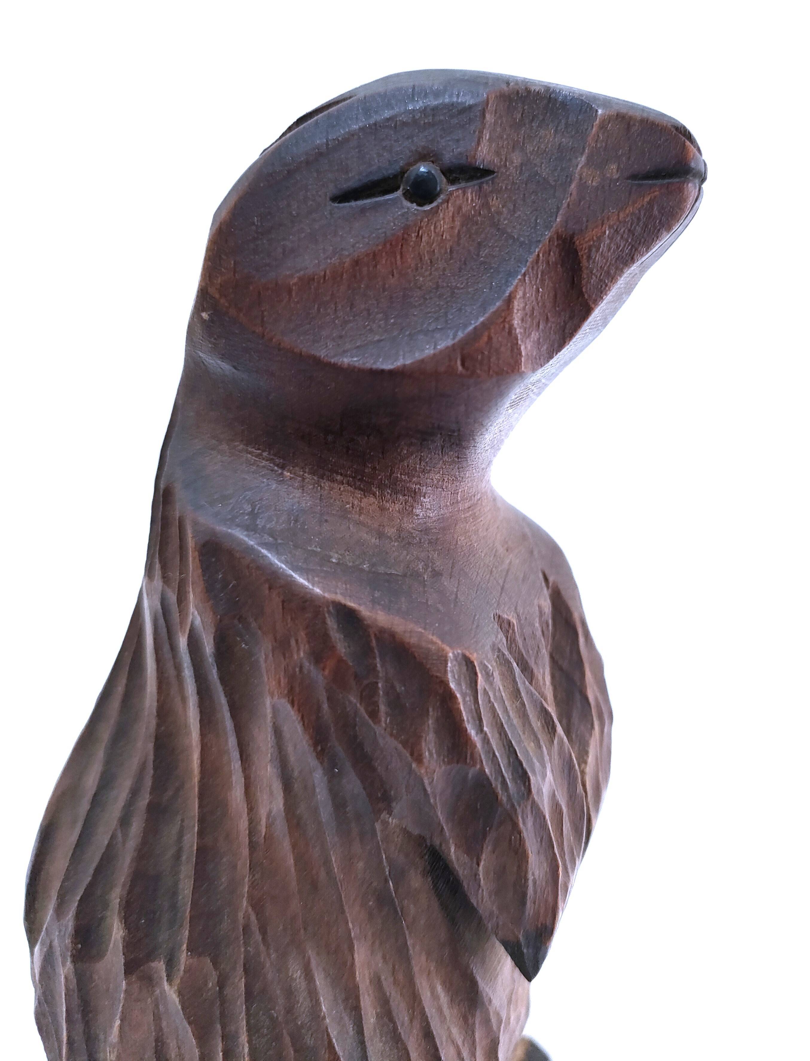 Deux marmottes bois sculpté art populaire français