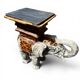 Elephant side table – leopard pattern – Jansen style 1970