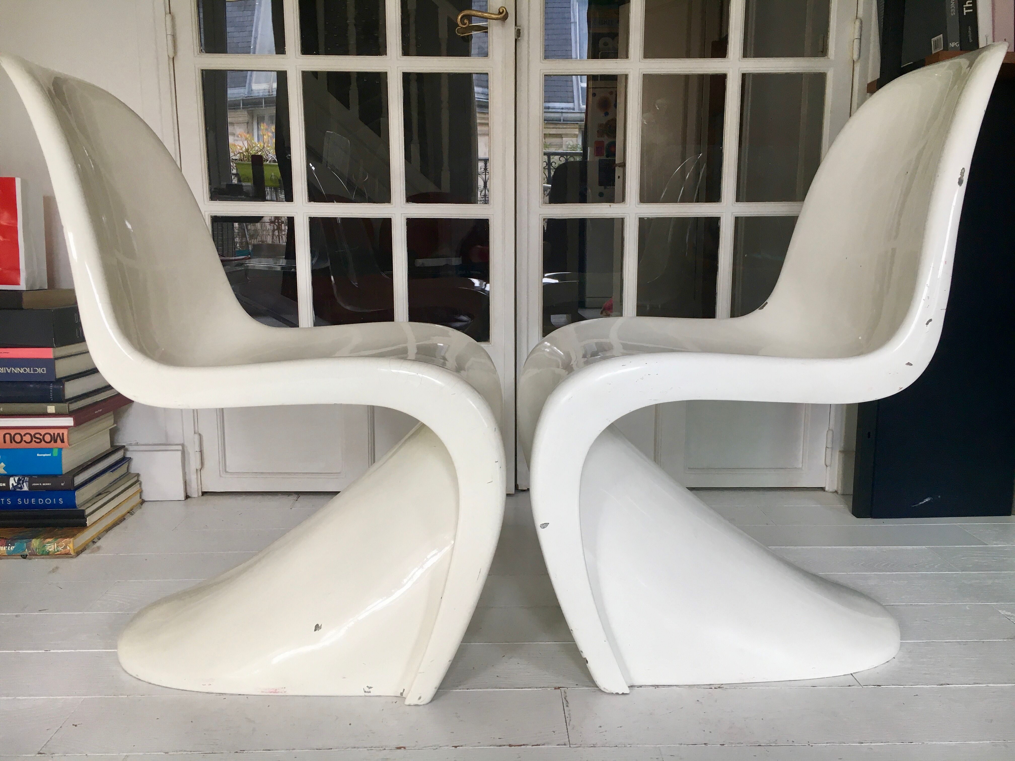 Pair of Verner Panton S chairs in fiberglass, Series 1, 1967